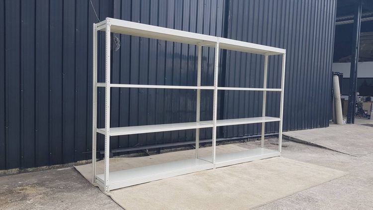 ชั้นวางของ ชั้นวางสินค้าเหล็ก 2 ช่อง 3 ชั้นวาง สีขาว 210 cm รูปที่ 2