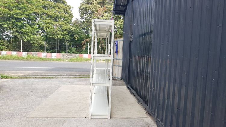 ชั้นวางของ ชั้นวางสินค้าเหล็ก 2 ช่อง 3 ชั้นวาง สีขาว 210 cm รูปที่ 3