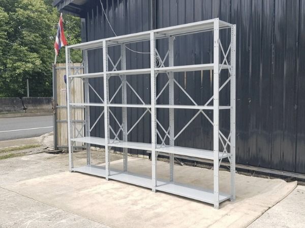 ชั้นเหล็ก 5 ชั้นวาง 3 ช่อง สีเทา รูปที่ 3