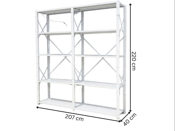 ชั้นเหล็ก 5 ชั้นวาง 2 ช่อง สีเทา รูปที่ 5