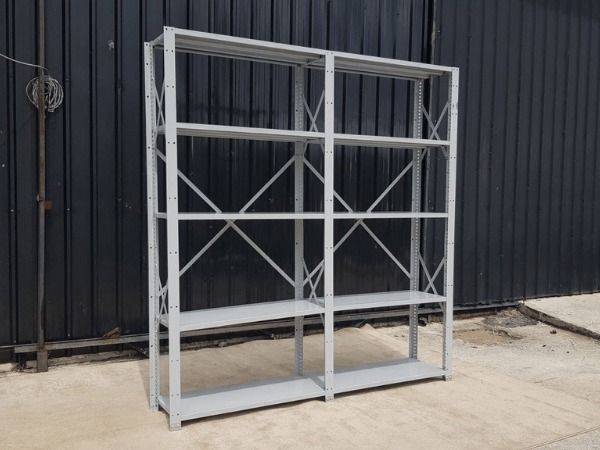 ชั้นเหล็ก 5 ชั้นวาง 2 ช่อง สีเทา รูปที่ 3