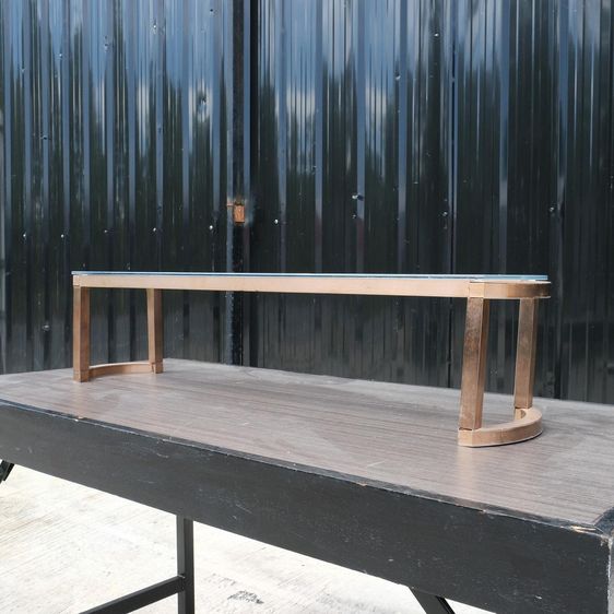 อื่นๆ สแตนเลสสตีล ทอง แท่นวางโชว์ โต๊ะวางโชว์ (ตัวเล็ก) ท็อปกระจก โครงสแตนเลสสี Rose Gold 