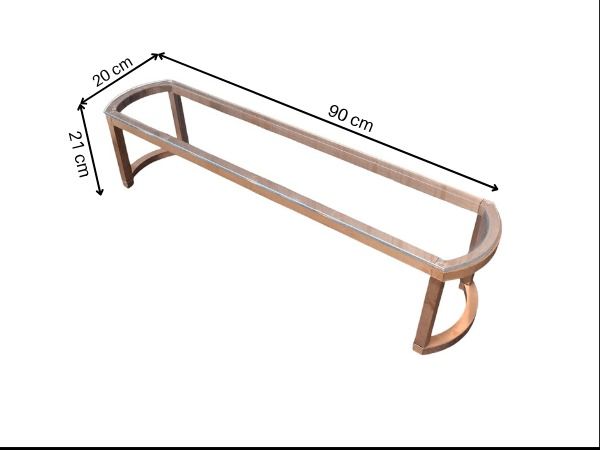 แท่นวางโชว์ โต๊ะวางโชว์ (ตัวเล็ก) ท็อปกระจก โครงสแตนเลสสี Rose Gold  รูปที่ 5