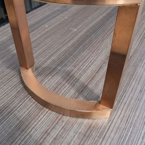 แท่นวางโชว์ โต๊ะวางโชว์ (ตัวเล็ก) ท็อปกระจก โครงสแตนเลสสี Rose Gold  รูปที่ 3