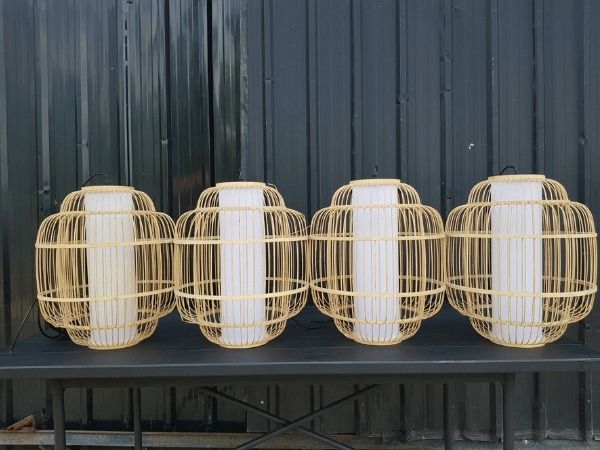 ของตกแต่งบ้านอื่นๆ โคมไฟไม้ไผ่ ทรงกลม สไตล์โมเดิร์น