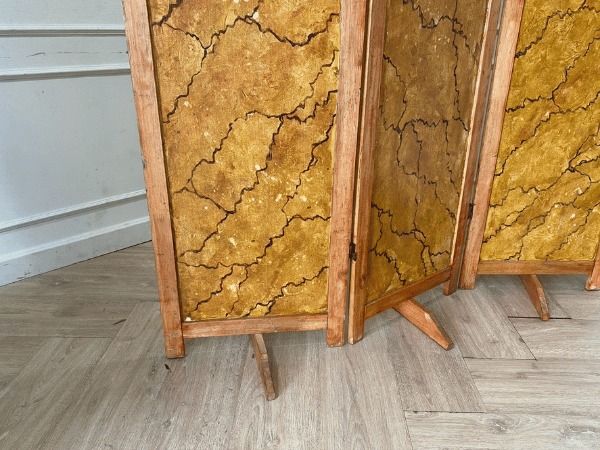 ฉากกั้นไม้ 3 บาน ลายธรรมชาติ งานสไตล์วินเทจ  รูปที่ 6