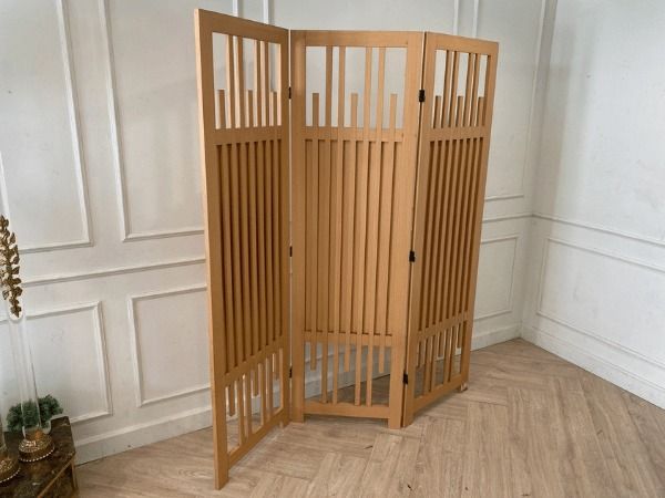 ฉากกั้นไม้ 3 บาน สีน้ำตาล สไตล์ญี่ปุ่น รูปที่ 5