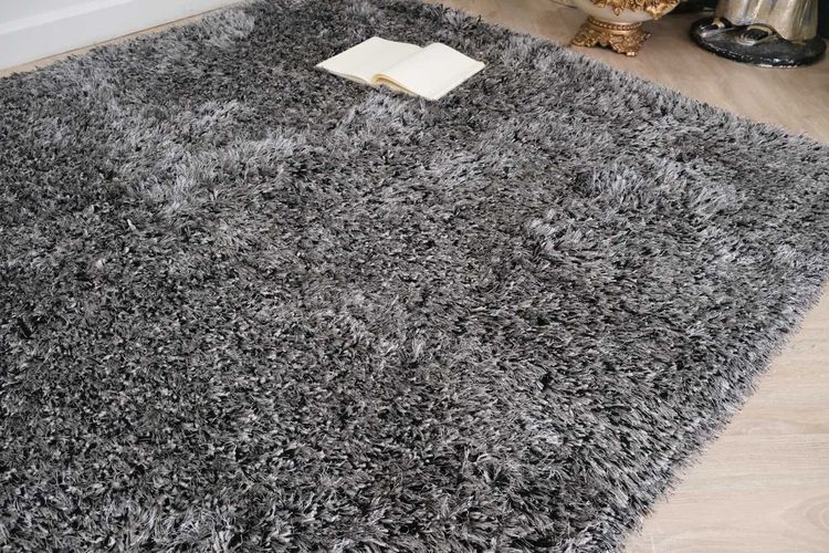 พรมปูพื้น พรมขน สำหรับห้องนั่งเล่น ขนาดเล็ก สีเทา รูปที่ 4