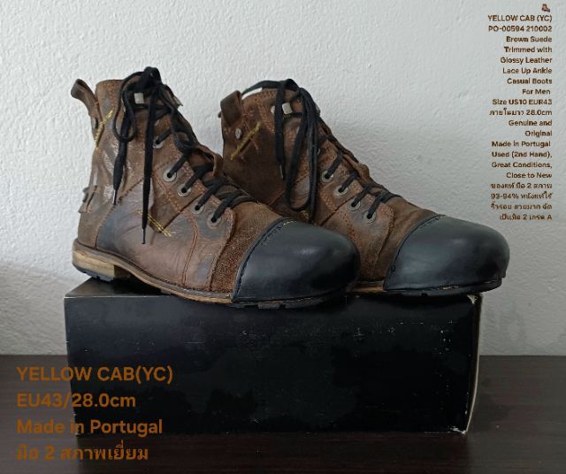 YELLOW CAB (YC) Boots, Men's 10US 43EU(28.0cm) Genuine and Original ของแท้ มือ 2 สภาพเยี่ยม, รองเท้า YELLOW CAB หนังแท้ สวยมาก ไม่มีตำหนิใดๆ รูปที่ 4