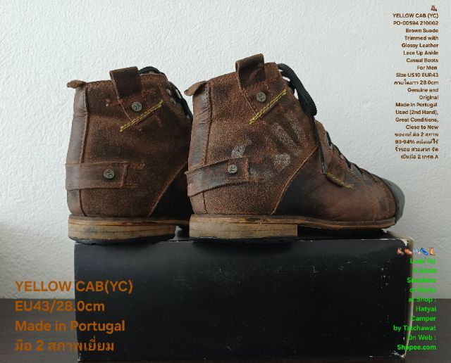 YELLOW CAB (YC) Boots, Men's 10US 43EU(28.0cm) Genuine and Original ของแท้ มือ 2 สภาพเยี่ยม, รองเท้า YELLOW CAB หนังแท้ สวยมาก ไม่มีตำหนิใดๆ รูปที่ 14