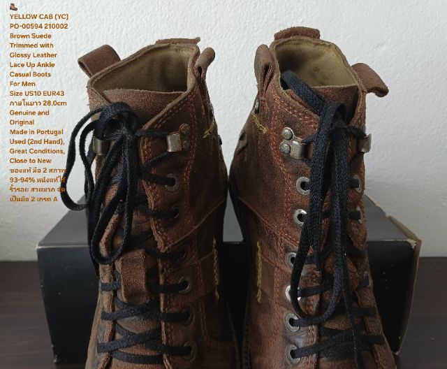 YELLOW CAB (YC) Boots, Men's 10US 43EU(28.0cm) Genuine and Original ของแท้ มือ 2 สภาพเยี่ยม, รองเท้า YELLOW CAB หนังแท้ สวยมาก ไม่มีตำหนิใดๆ รูปที่ 8