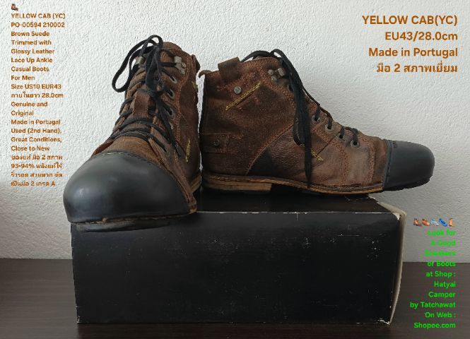 YELLOW CAB (YC) Boots, Men's 10US 43EU(28.0cm) Genuine and Original ของแท้ มือ 2 สภาพเยี่ยม, รองเท้า YELLOW CAB หนังแท้ สวยมาก ไม่มีตำหนิใดๆ รูปที่ 10