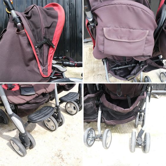 รถเข็นเด็กคู่ รถเข็นเด็กแฝด มีมุ้ง ยี่ห้อ combi ล้อ 360 องศา รูปที่ 3