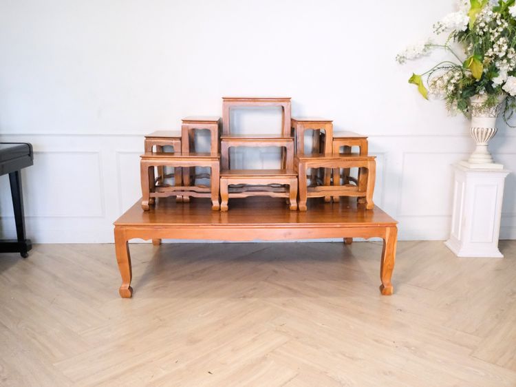 อื่นๆ น้ำตาล โต๊ะหมู่บูชา หมู่ 9 ไม้สัก 46 cm 