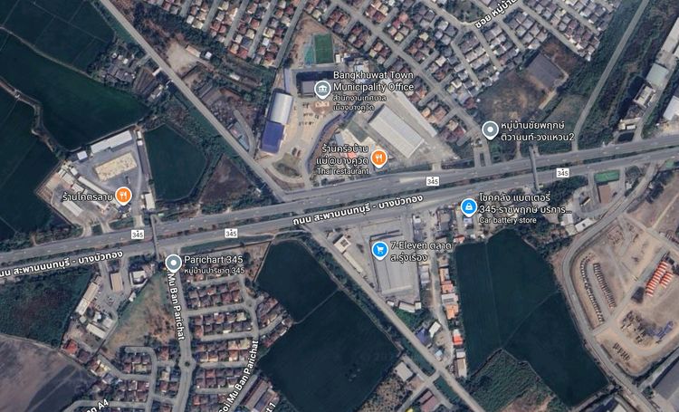 ให้เช่าที่ดินเปล่า หลังตลาด ส.รุ่งเรือง ถนน 345 ตรงข้าม อบต. บางคูวัด รูปที่ 3