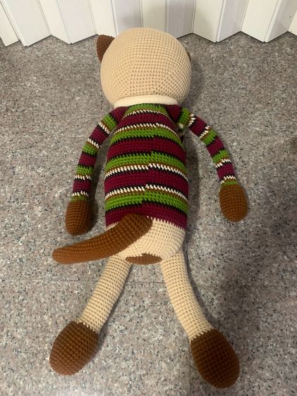 📌📌 💯 ขายตุ๊กตาแมวตัวใหญ่ถักไหมพรมทั้งตัว   ของใหม่เก่าเก็บ รูปที่ 9