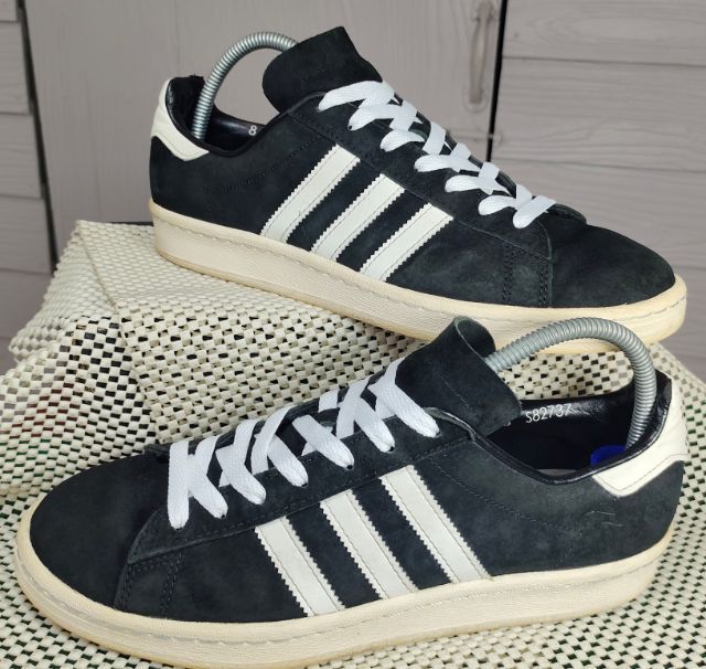 ขาว ผ้าใบ รองเท้าผ้าใบ UK 8 | EU 42 | US 8.5 รองเท้า💥adidas CAMPUS💥ของแท้‼️หนังกลับ สีดำ💥สวยๆ เดิมๆ สภาพดี💥ไซร์ 42