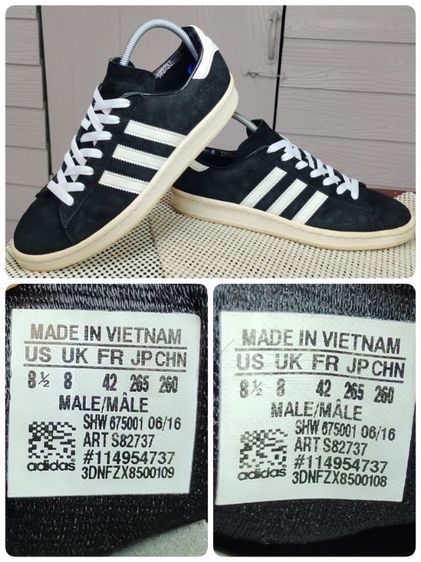 รองเท้า💥adidas CAMPUS💥ของแท้‼️หนังกลับ สีดำ💥สวยๆ เดิมๆ สภาพดี💥ไซร์ 42 รูปที่ 9