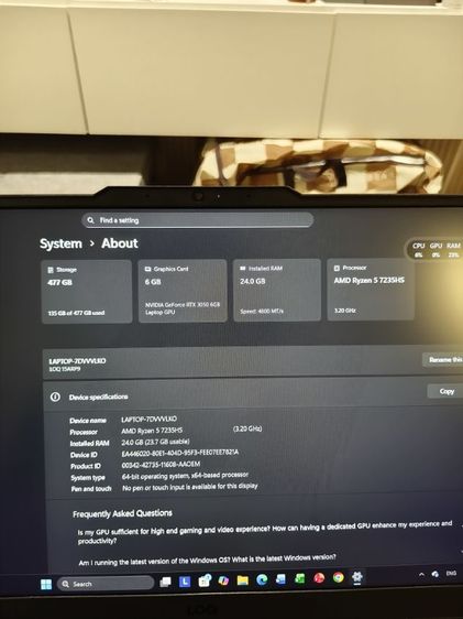 โน้ตบุ๊ค Lenovo LOQ สภาพใหม่มากก รูปที่ 9