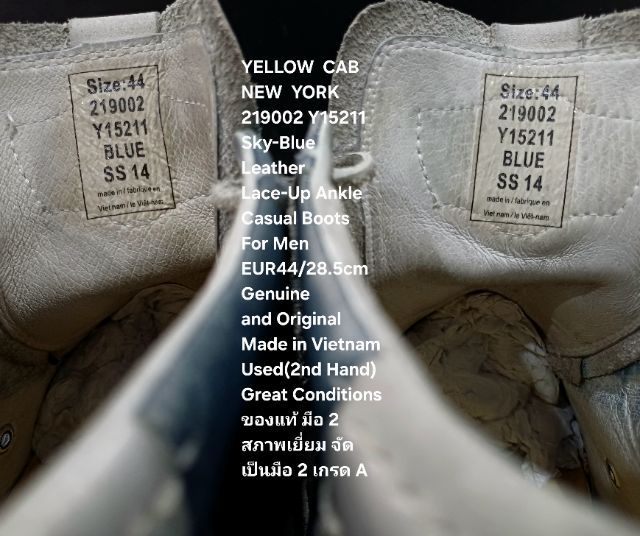 YELLOW CAB NEW YORK (YCNY), Men's 44EU(28.5cm) Genuine and Original ของแท้ มือ 2 สภาพเยี่ยม, รองเท้า YELLOW CAB หนังแท้ พื้นเต็ม สวยมาก รูปที่ 18