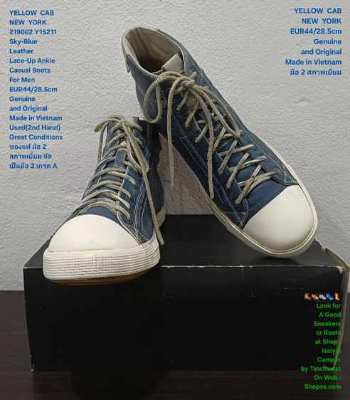 YELLOW CAB NEW YORK (YCNY), Men's 44EU(28.5cm) Genuine and Original ของแท้ มือ 2 สภาพเยี่ยม, รองเท้า YELLOW CAB หนังแท้ พื้นเต็ม สวยมาก รูปที่ 10
