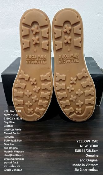 YELLOW CAB NEW YORK (YCNY), Men's 44EU(28.5cm) Genuine and Original ของแท้ มือ 2 สภาพเยี่ยม, รองเท้า YELLOW CAB หนังแท้ พื้นเต็ม สวยมาก รูปที่ 11