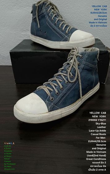 YELLOW CAB NEW YORK (YCNY), Men's 44EU(28.5cm) Genuine and Original ของแท้ มือ 2 สภาพเยี่ยม, รองเท้า YELLOW CAB หนังแท้ พื้นเต็ม สวยมาก รูปที่ 2