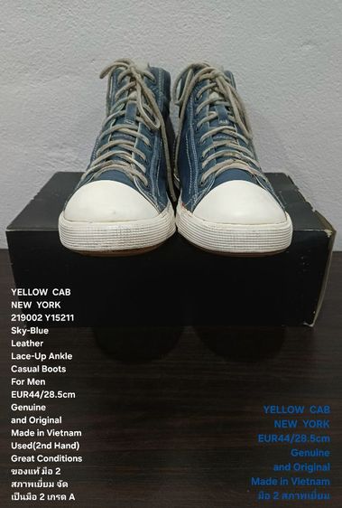 YELLOW CAB NEW YORK (YCNY), Men's 44EU(28.5cm) Genuine and Original ของแท้ มือ 2 สภาพเยี่ยม, รองเท้า YELLOW CAB หนังแท้ พื้นเต็ม สวยมาก รูปที่ 3