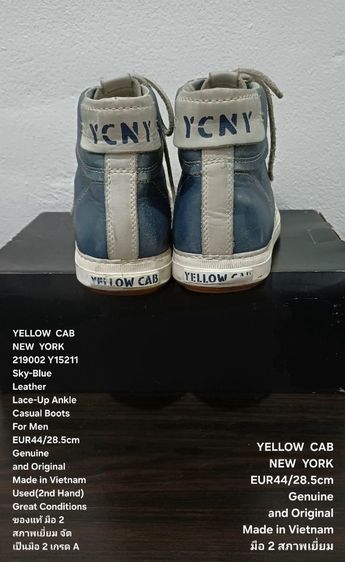 YELLOW CAB NEW YORK (YCNY), Men's 44EU(28.5cm) Genuine and Original ของแท้ มือ 2 สภาพเยี่ยม, รองเท้า YELLOW CAB หนังแท้ พื้นเต็ม สวยมาก รูปที่ 13