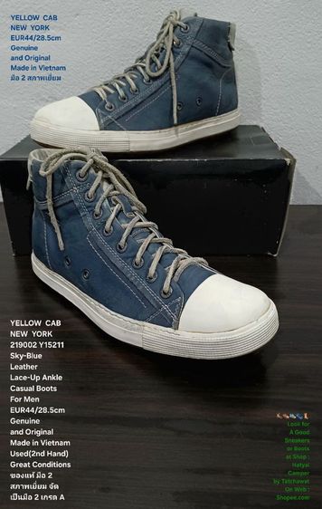 น้ำเงิน รองเท้าหนังทั่วไป UK 9.5 | EU 44 | US 10 อื่นๆ YELLOW CAB NEW YORK (YCNY), Men's 44EU(28.5cm) Genuine and Original ของแท้ มือ 2 สภาพเยี่ยม, รองเท้า YELLOW CAB หนังแท้ พื้นเต็ม สวยมาก