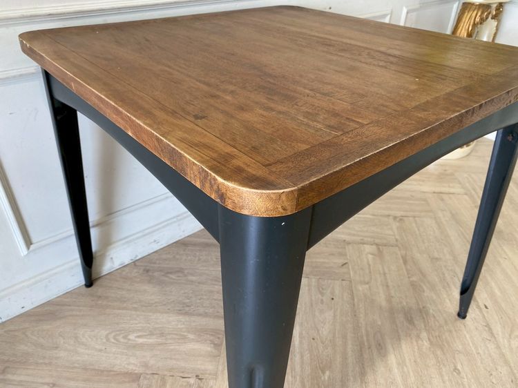 โต๊ะอาหาร ขาเหล็ก สีดำ ท็อปไม้ สีน้ำตาล รูปที่ 8