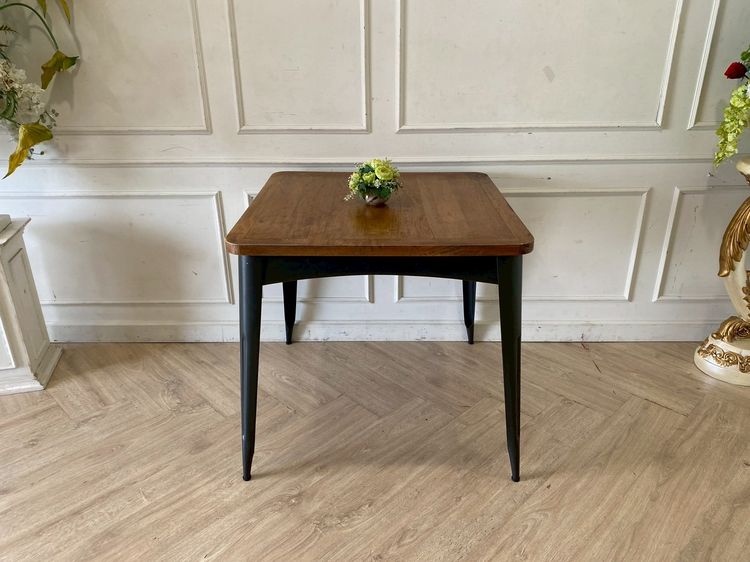 โต๊ะทำงาน โต๊ะอาหาร ขาเหล็ก สีดำ ท็อปไม้ สีน้ำตาล