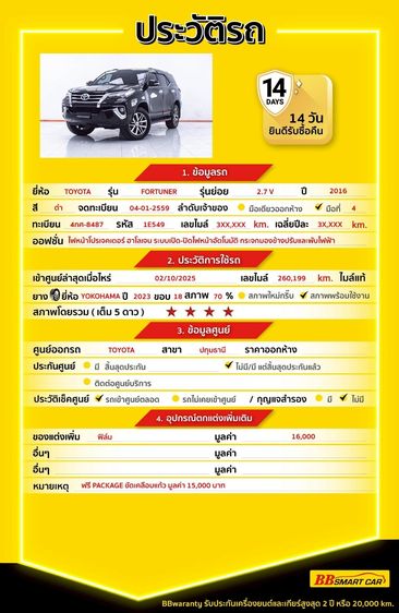 Toyota Fortuner 2016 2.7 V Utility-car เบนซิน LPG เกียร์อัตโนมัติ ดำ รูปที่ 2