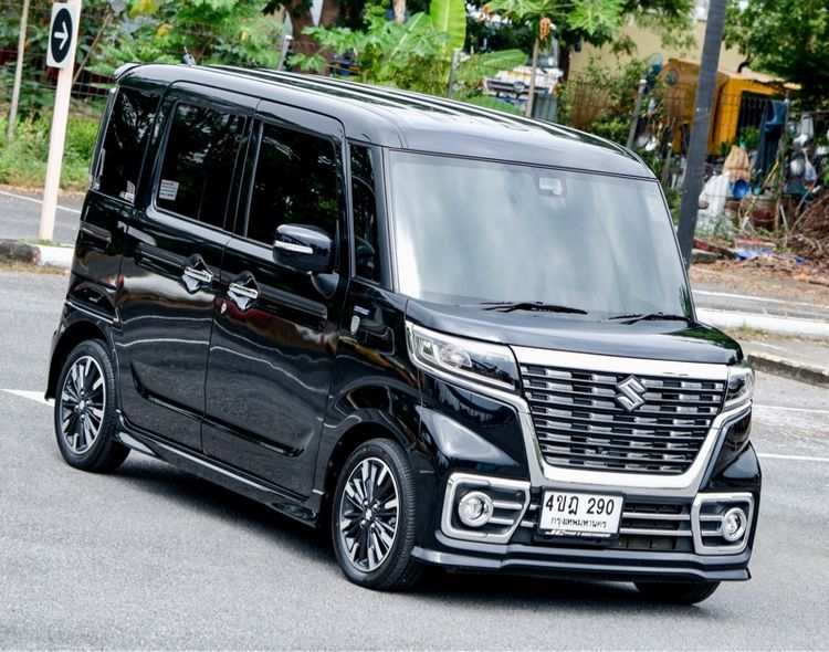 Suzuki Spacia 2022 660 Custom Hybrid XZ Turbo Sedan เบนซิน ไม่ติดแก๊ส เกียร์อัตโนมัติ ดำ รูปที่ 3