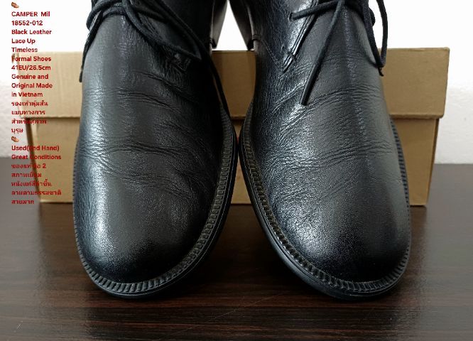 CAMPER Mil, Unisex 41EU(26.5cm) Genuine and Original ของแท้ มือ 2 สภาพเยี่ยม, รองเท้าหุ้มส้น CAMPER หนังแท้ พื้นเต็ม Soft และเชือกแท้ สวยมาก รูปที่ 6