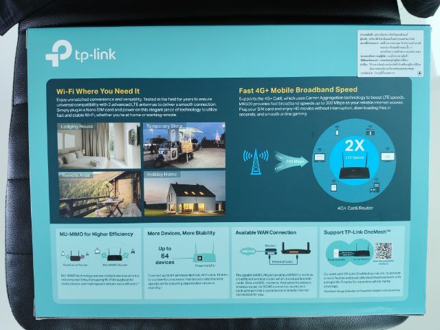 อุปกรณ์เครือข่าย TP-Link Archer MR600 เราเตอร์ใส่ซิม 4G Cat6 AC1200 Wireless Dual Band Gigabit Router