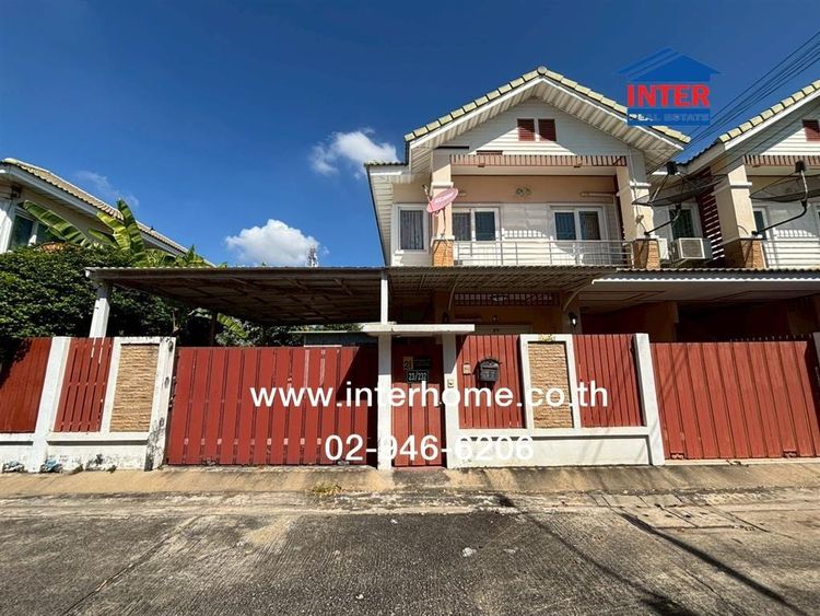 บ้านเเฝด 2 ชั้น 48 ตร.ว. หมู่บ้านปิ่นทอง4 ซอยช่างอากาศอุทิศ14 ถนนสรงประภา ถนนประชาอุทิศ เขตดอนเมือง กรุงเทพมหานคร