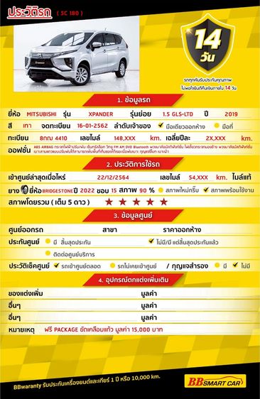 Mitsubishi Xpander 2019 1.5 GLS LTD Utility-car เบนซิน ไม่ติดแก๊ส เกียร์อัตโนมัติ เทา รูปที่ 2