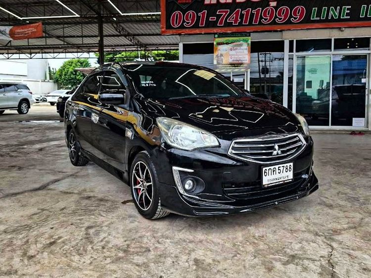 Mitsubishi Attrage 2016 1.2 GLX Sedan เบนซิน ไม่ติดแก๊ส เกียร์อัตโนมัติ ดำ รูปที่ 3
