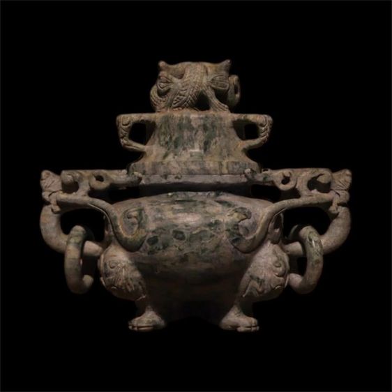 ✨กระถางธูปนีแกะสลักจากหยกเขียว 