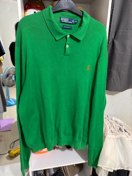 เขียว XL แขนยาว เสื้อไหมพรม Polo Ralph Lauren polo เสื้อคาดิแกน