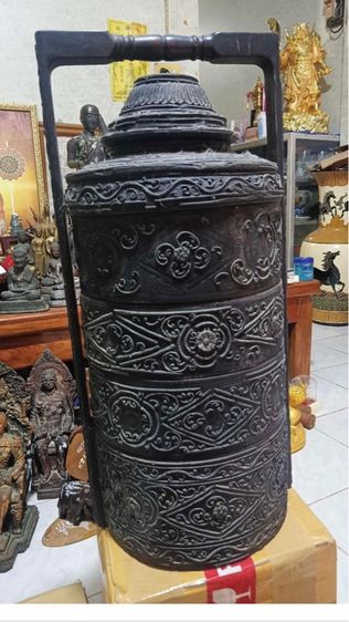 ปิ่นโตไม้เก่า งานเก่าจากพม่า