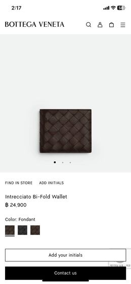 BOTEEGA VENETA  lntrecciato Bi Fold wallet