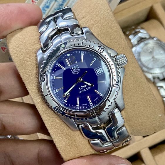 Tag Heuer Link หน้าสีน้ำเงิน Boy Size. สายเงาสลับด้าน รูปที่ 3