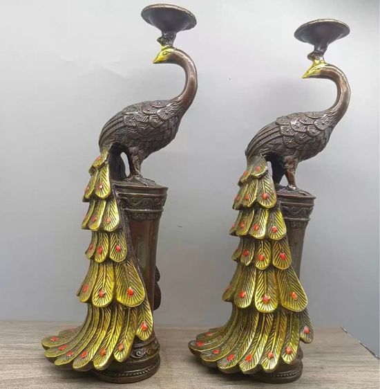 ✨ เชิงเทียนทองเหลืองแท้ปราณีตงดงาม✨ รูปที่ 3