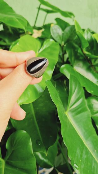 แหวนโลหะเงินหัวนิ่มแท้ทรงหยดน้ำ รูปที่ 4