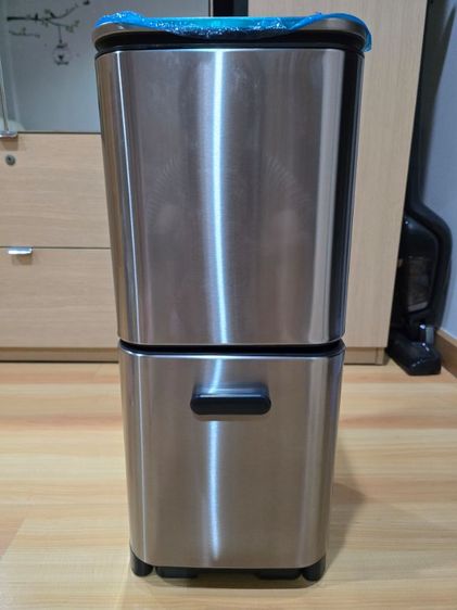RIN ถังขยะเซ็นเซอร์ แบบ2 ชั้น ความจุ 9L 9L 3L สีเงิน Stainless Steel รูปที่ 2