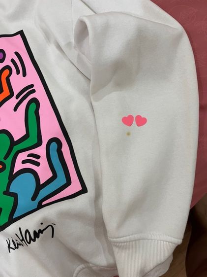 แท้ส่งต่อ HM x Keith Haring Art Graphic White Sweatshirt size L  รูปที่ 8