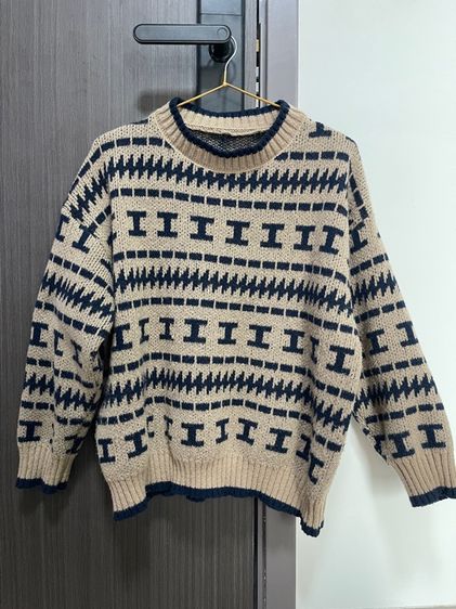 แขนยาว น้ำตาล L เสื้อไหมพรม เสื้อไหมพรหม