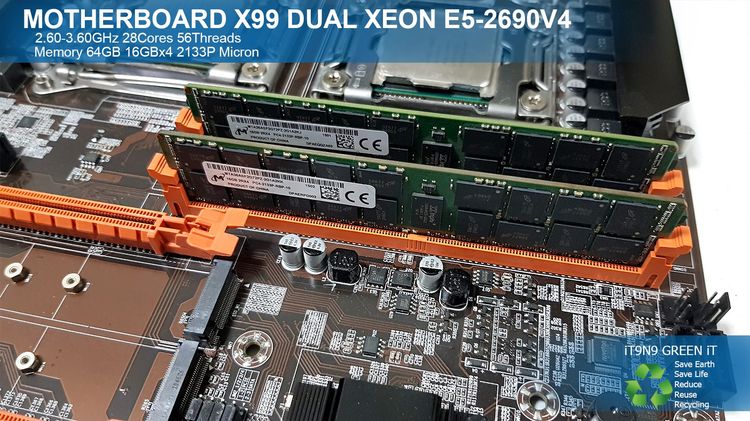 เมนบอร์ด Motherboard X99 Dual Xeon E5-2690V4 RAM REG ECC 64GB DDR4 2133P Micron รูปที่ 2